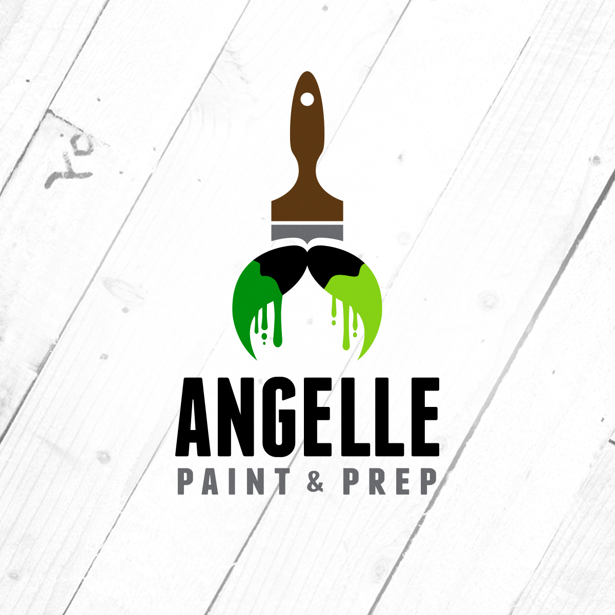 A paintbrush shaped logo design for a company in Lafayette LA