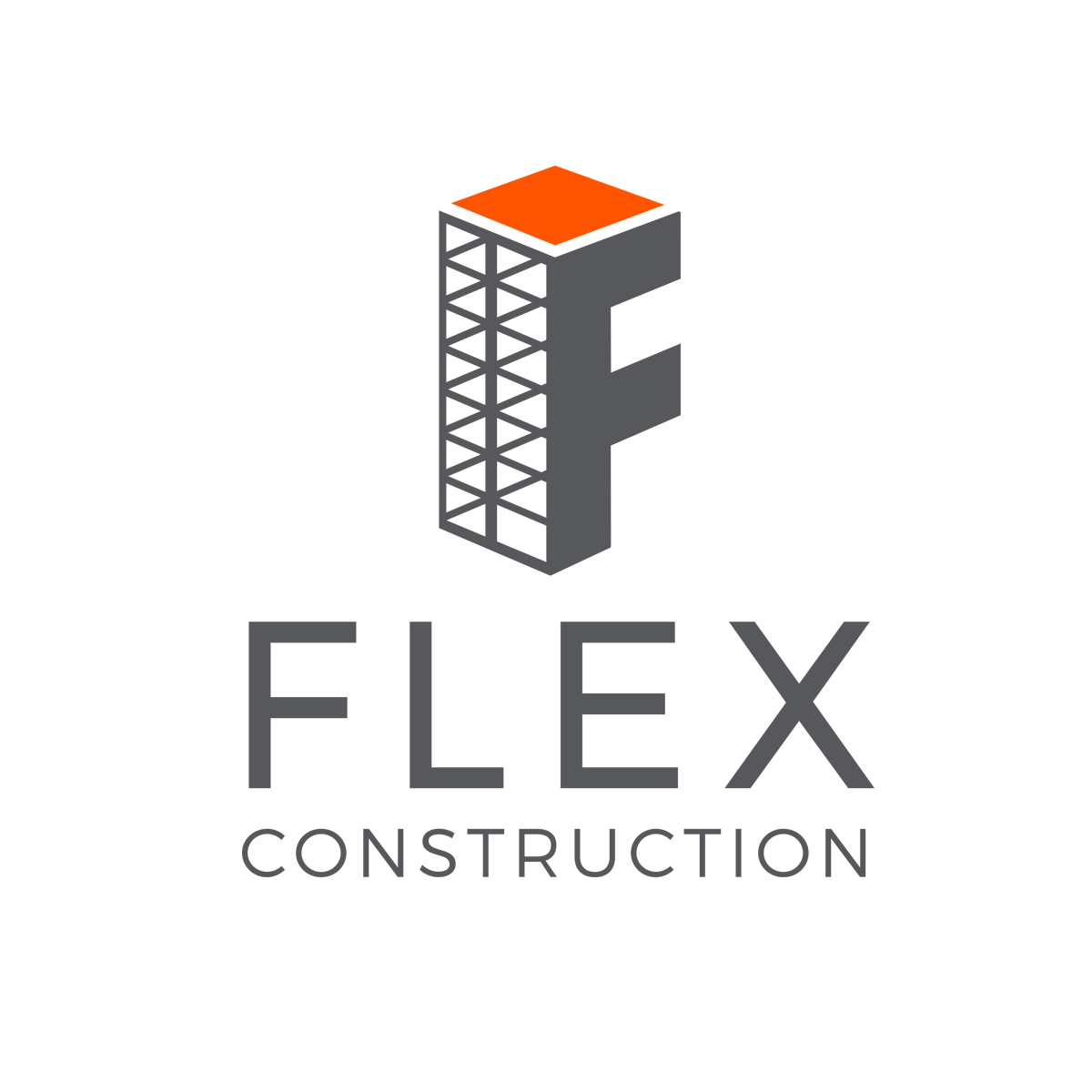 A logo design for a construction company in Lafayette LA shaped like the letter F