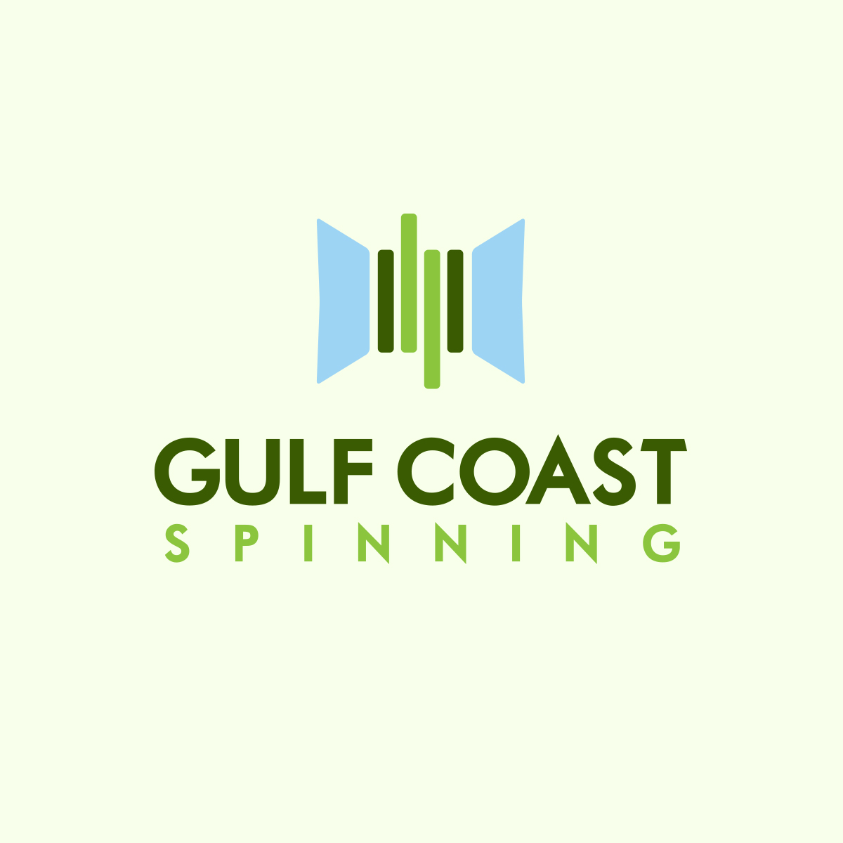 A Spinning wheel / loom shaped logo design for a company in Lafayette LA
