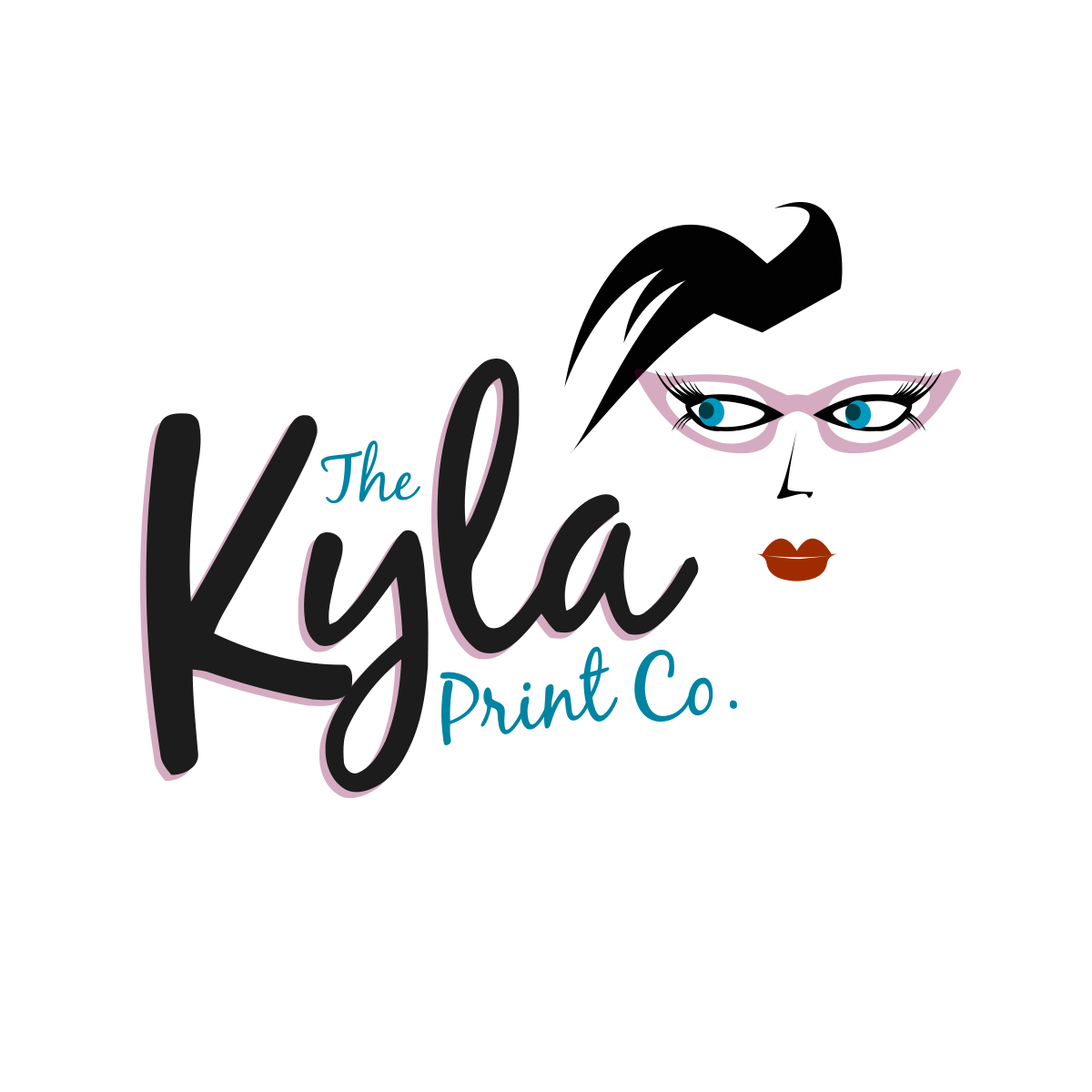 A girl with glasses shaped logo design for a company in Lafayette LA