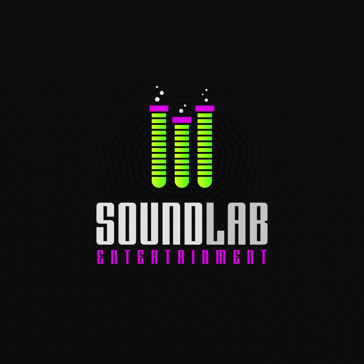 A test tube / equalizer shaped logo design for a company in Lafayette LA